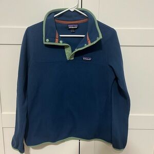 Patagonia Blue Fleece Quarter-Zip Sweater
